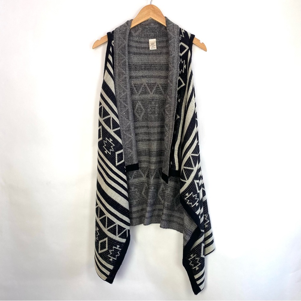 Lildy Aztec Printed Sweater Vest Cardigan S-M
